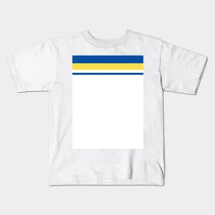 Leeds Retro 1982 White Blue Yellow Bars Kids T-Shirt